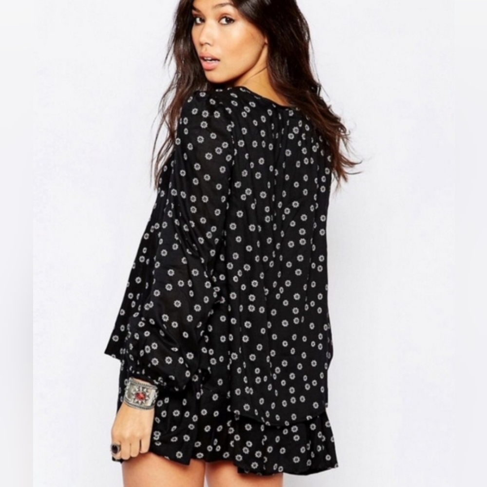Free People Beck Printed Flowy Mini Layered Dress
